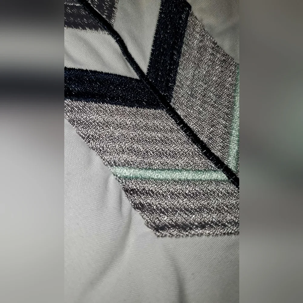 Large Potholders Set of 2 Light Green White Navy Blue Gray Arrow Quill Feather
